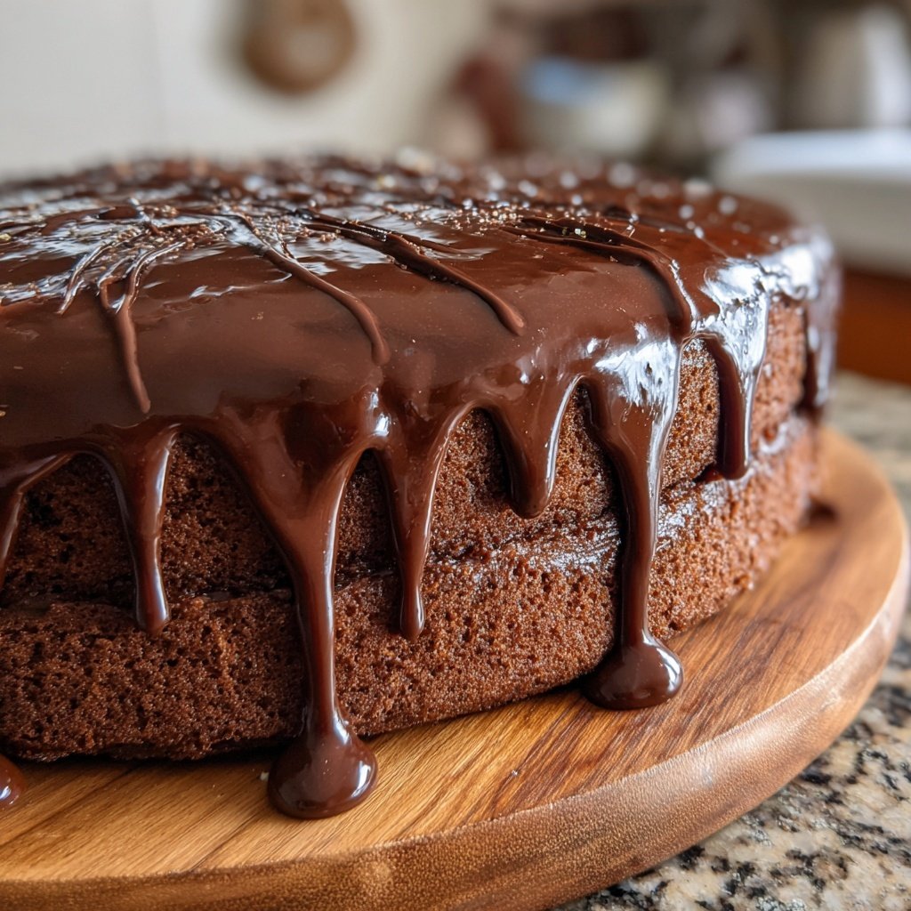 Geburtstagskuchen mit Schokoglasur