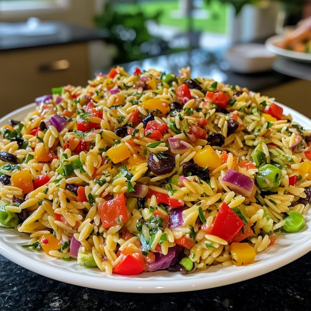 Griechischer Orzo Nudelsalat
