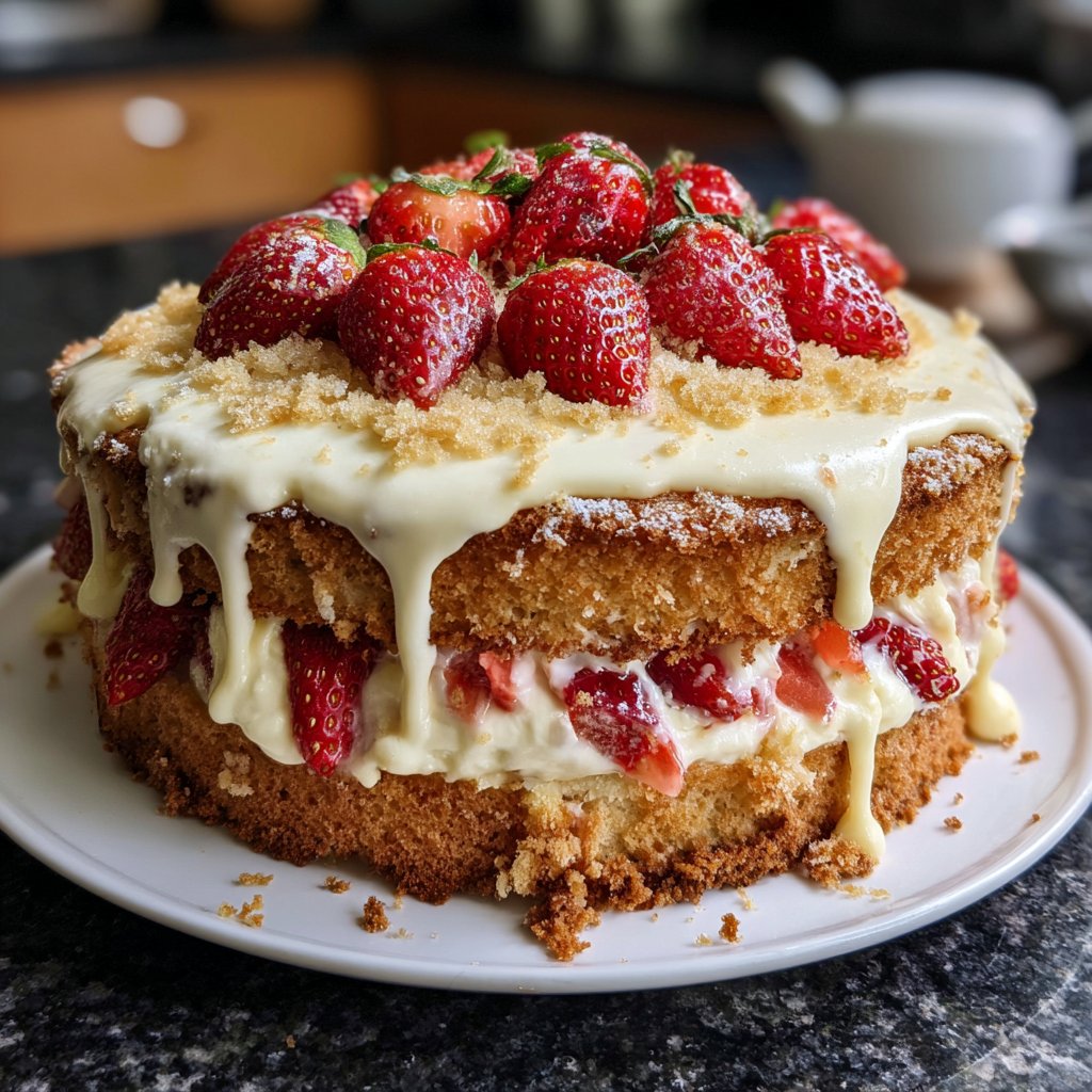 Saftiger Erdbeerkuchen Mit Vanillecreme