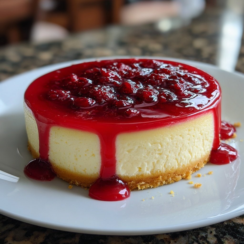 Cheesecake mit Himbeerspiegel