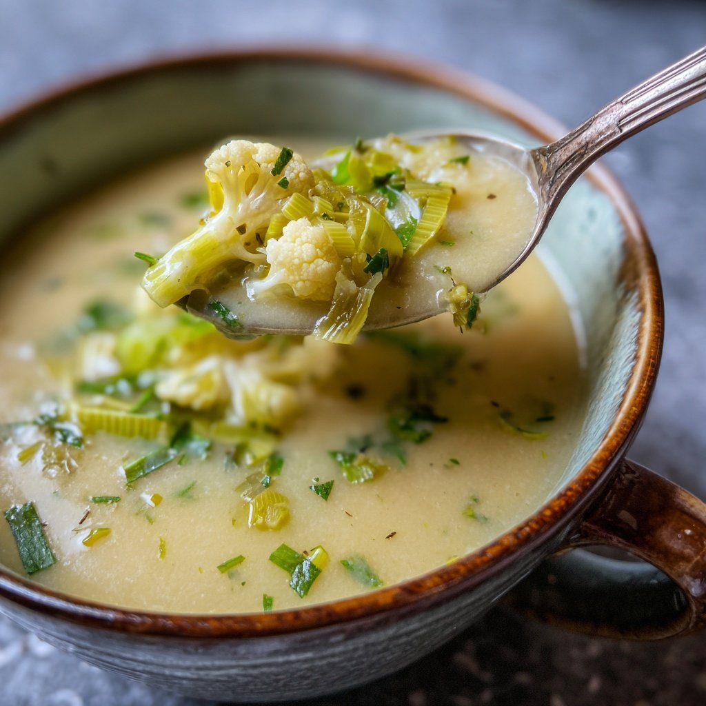 Blumenkohlsuppe mit Lauch