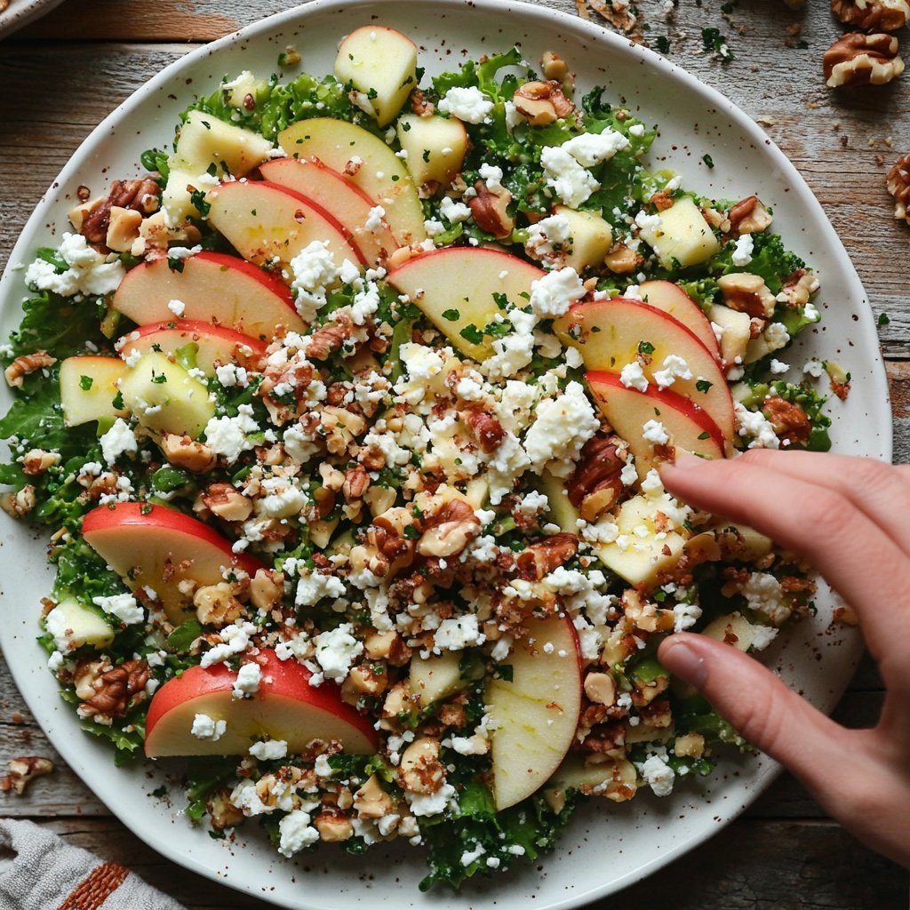 Brokkoli-Salat mit Äpfeln, Nüssen & Feta – Knackig & frisch