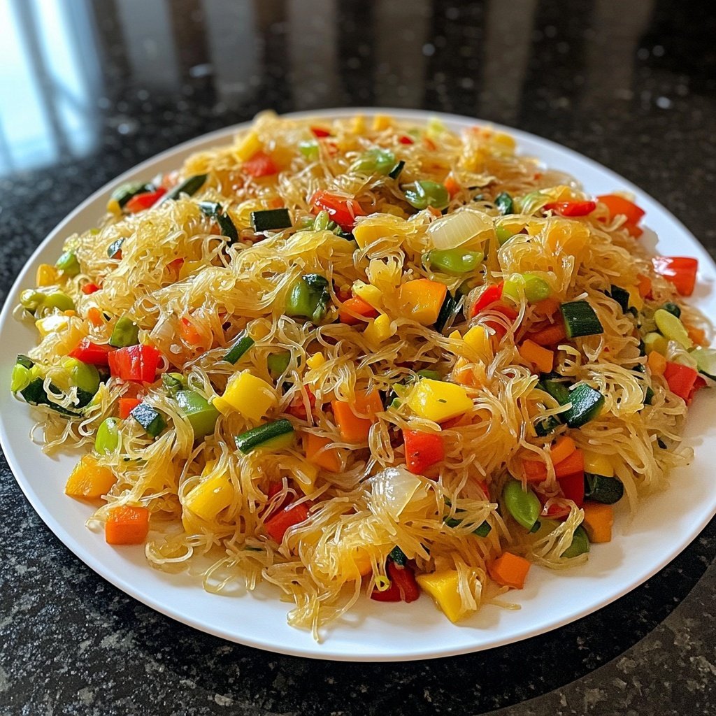 Gemüsepfanne mit Reisnudeln