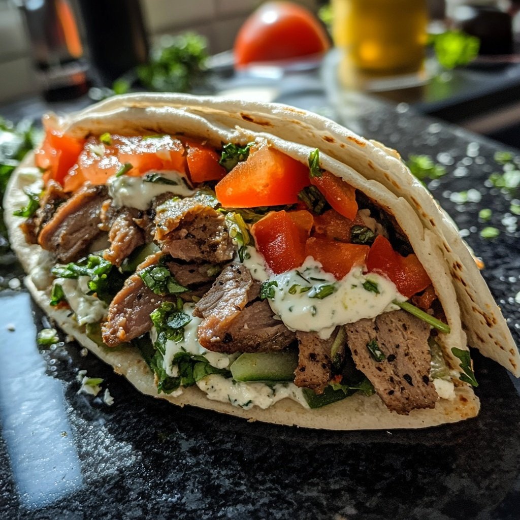 Döner mit Kräuterquark