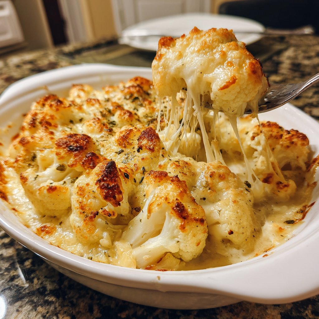 Blumenkohl mit Käsesauce überbacken