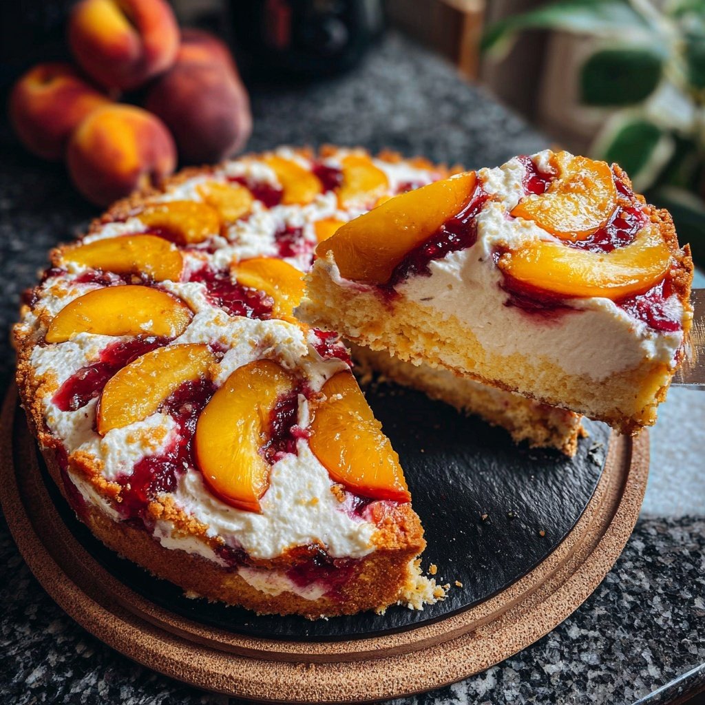 Blechkuchen mit Schmand und Früchten
